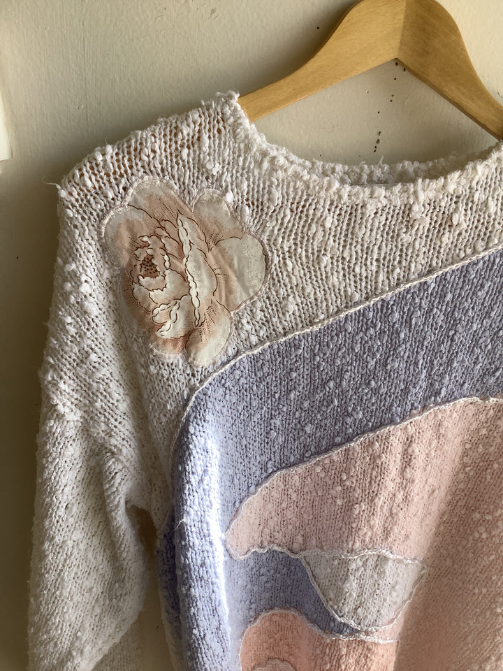 Vintage Pastel Floral Sweater