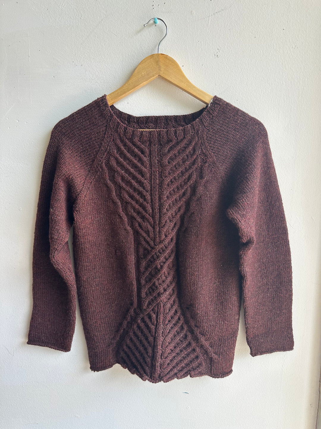 Debbie Svensson Hand Knit Wool Cable Sweater