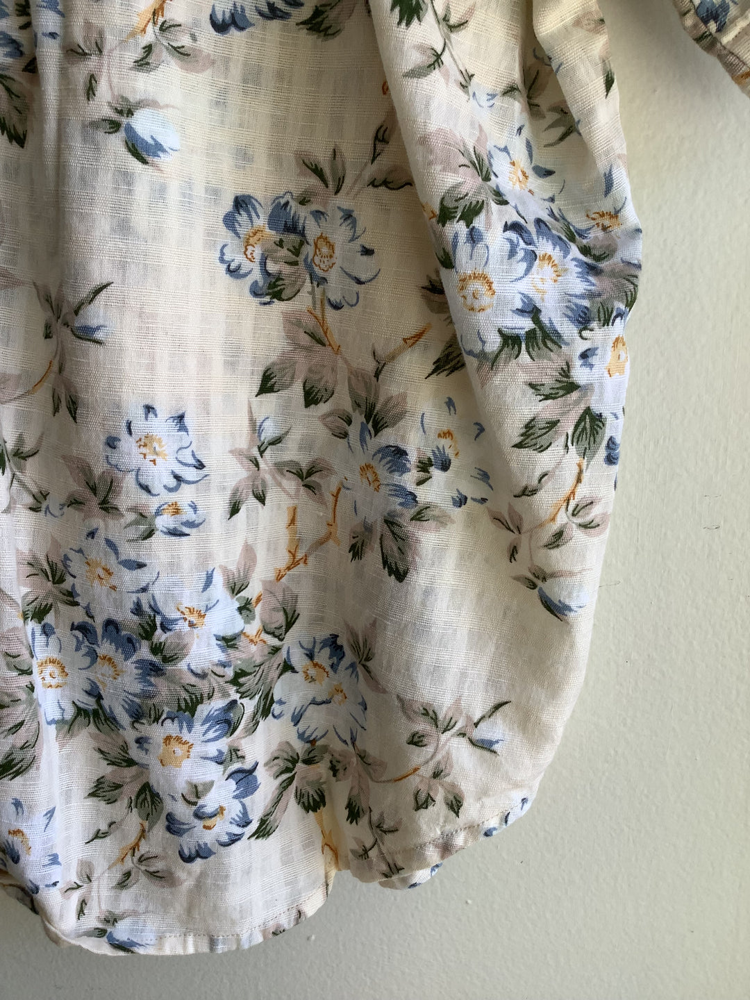 Vintage Penmans Plus Blue Floral Linen Blend Blouse