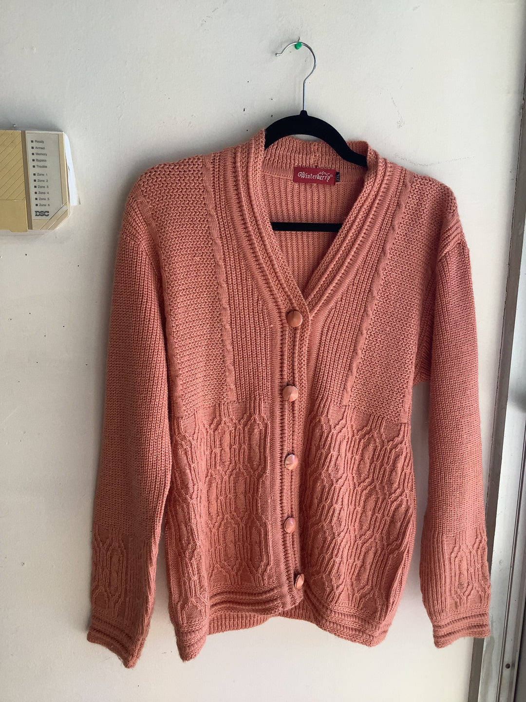 Winterberry Dusty Rose Cable Knit Cardigan