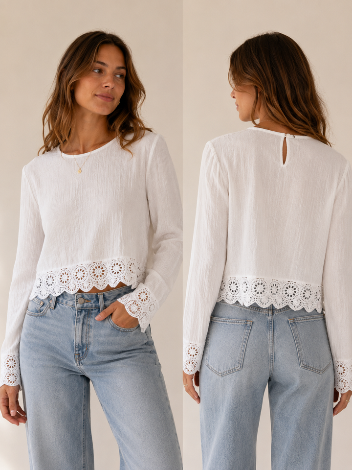White Eyelet Blouse