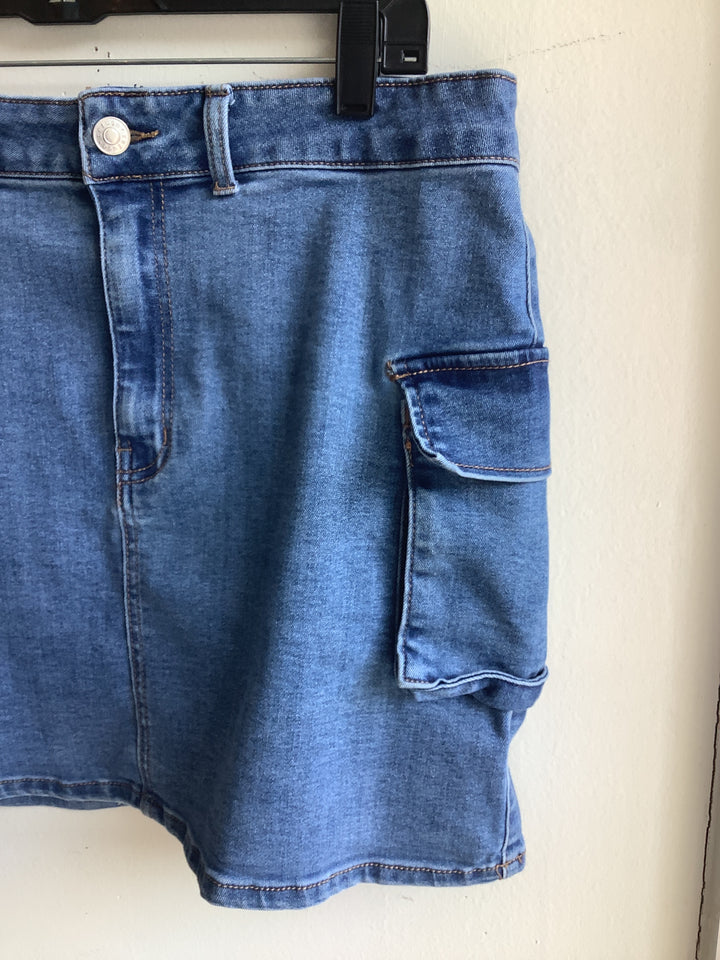 Refuge Denim Cargo Mini Skirt