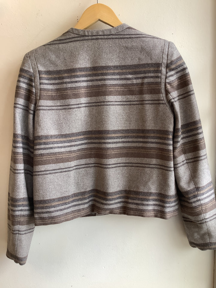 Vintage Phil Carry Neutral Striped Crop Jacket