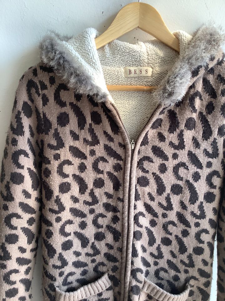 Bess Leopard Sherpa Lined Hoodie