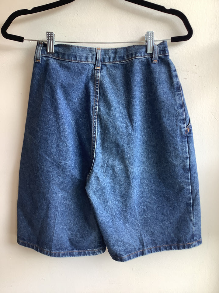 Vintage French Dressing Pleated Denim Shorts