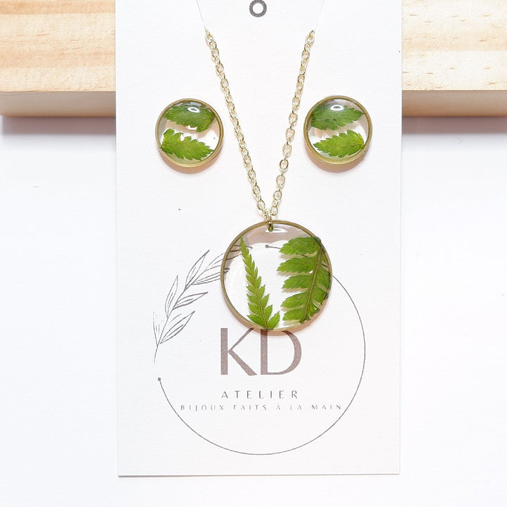 Fern Necklace and Earring Set