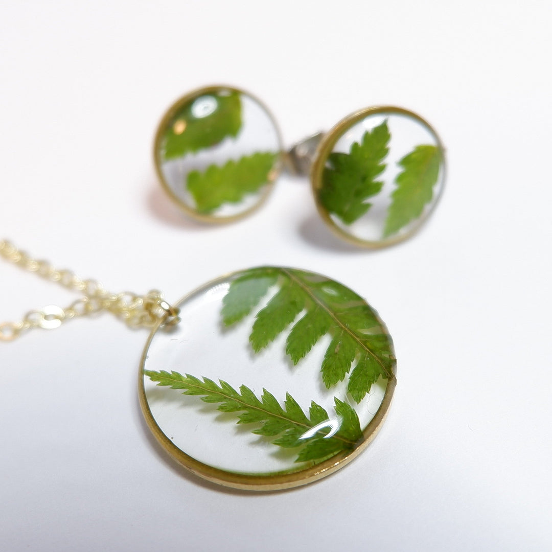 Fern Necklace and Earring Set