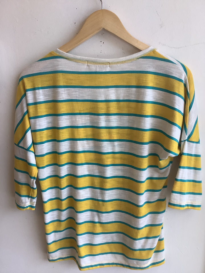 Natlasha Retro Striped Henley Top