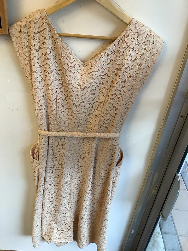 Vintage Blush Lace Dress