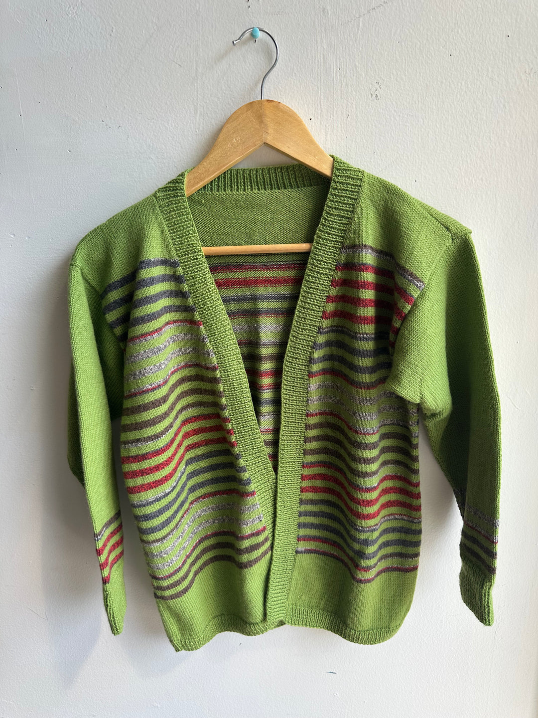 Debbie Svensson Hand Knit Shorescape Striped Cardigan