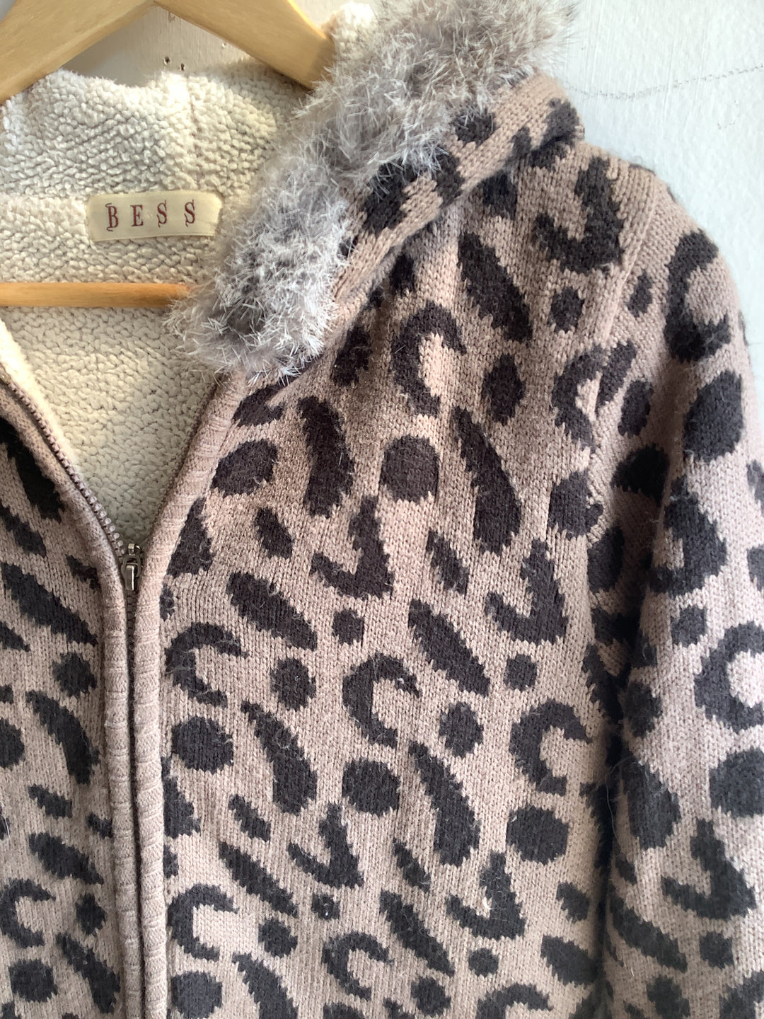 Bess Leopard Sherpa Lined Hoodie