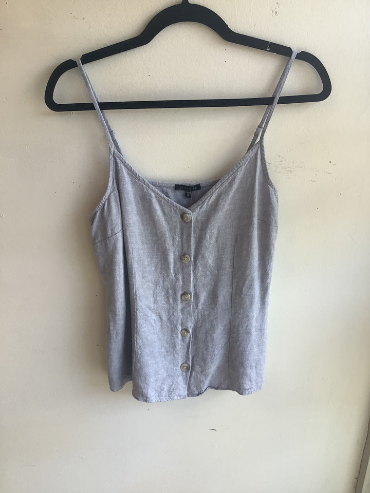 Coastal Slate Linen Button Tank