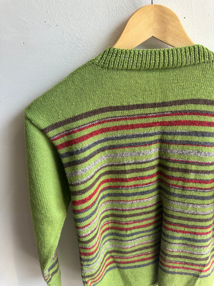 Debbie Svensson Hand Knit Shorescape Striped Cardigan