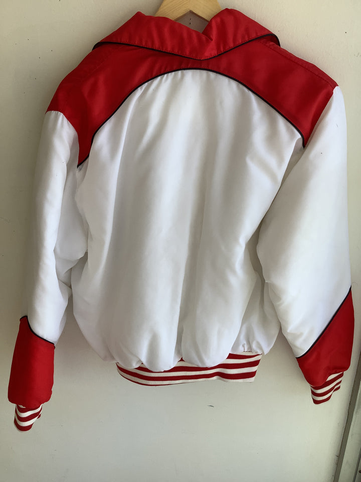 Vintage Retro Red+White Varsity Jacket