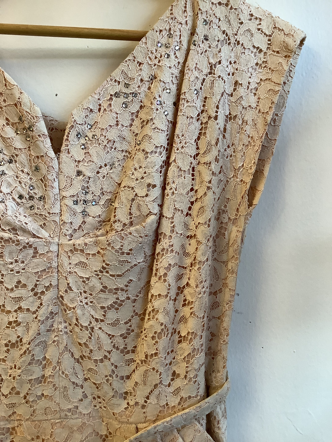 Vintage Blush Lace Dress