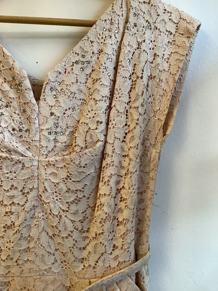 Vintage Blush Lace Dress