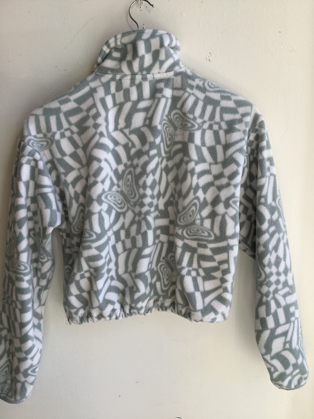 Harlow Sage Green & White Patterned Fleece Pullover