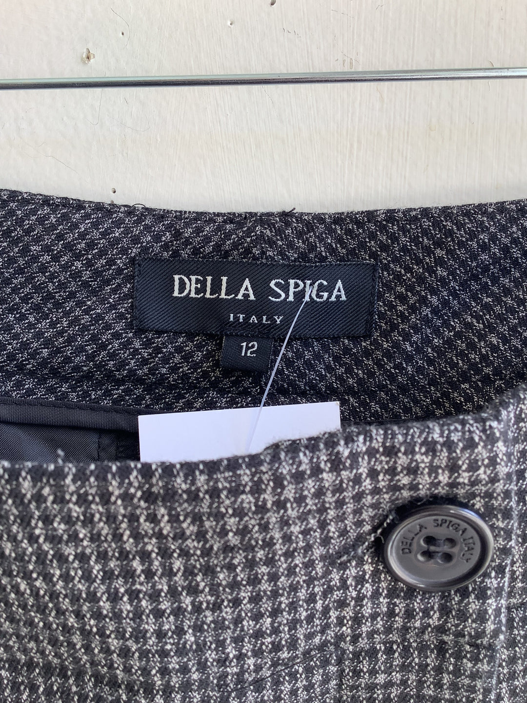 Della Spiga Micro Hounds-tooth Straight Leg Trousers