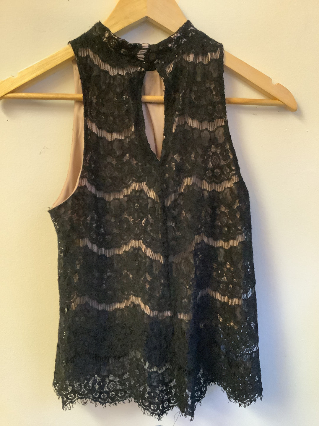 Vintage Black Lace High-Neck Crop