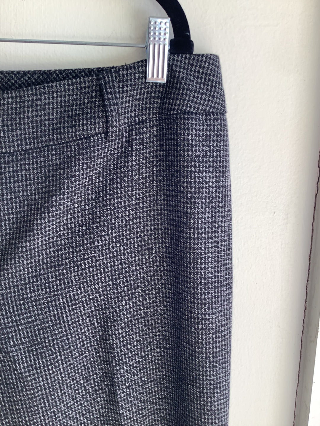 Della Spiga Micro Hounds-tooth Straight Leg Trousers