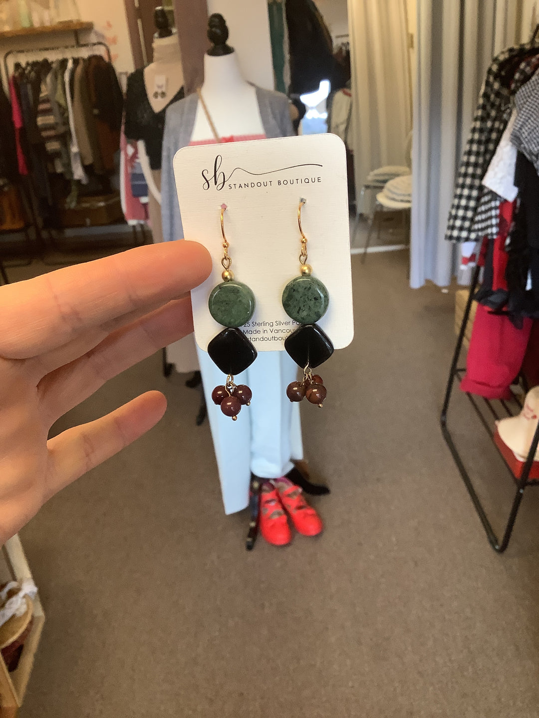 Standout Boutique Green Jasper + Obsidian Agate