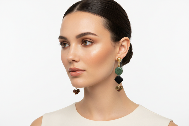 Standout Boutique Green Jasper + Obsidian Agate