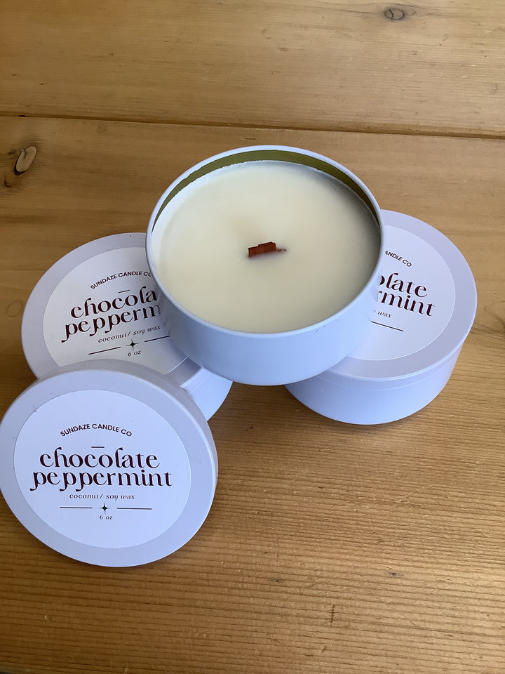 Sundaze Chocolate Peppermint 6oz Coconut / Soy wax Candle