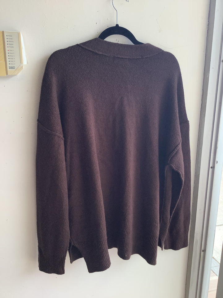 Chocolate Brown Oversized Cardigan