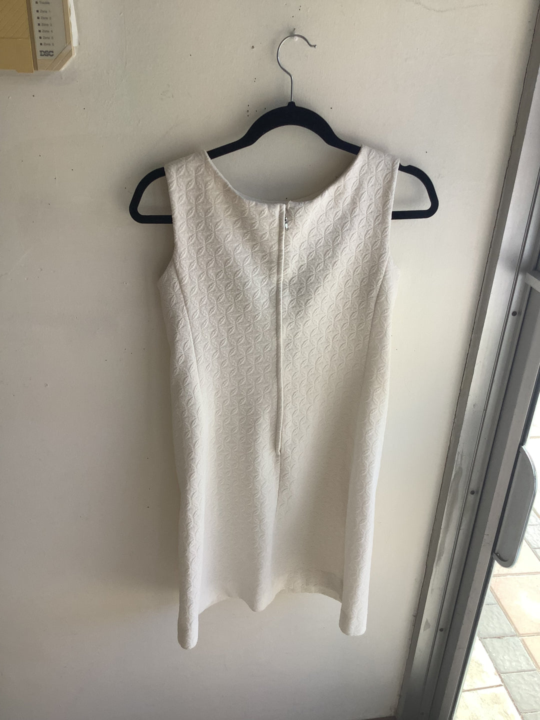 Vintage Ivory Textured Mod Shift Dress