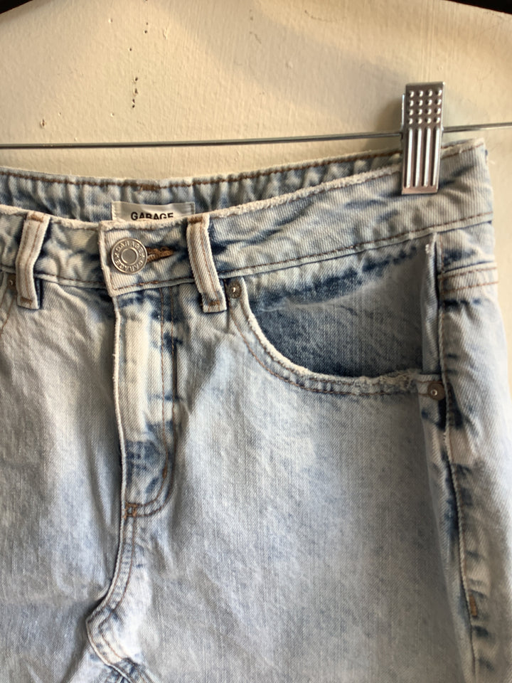 Distressed Denim Mini Skirt