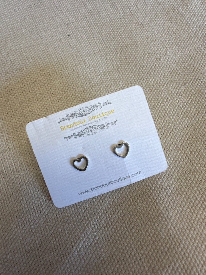Standout Boutique Heart Sterling Silver Studs