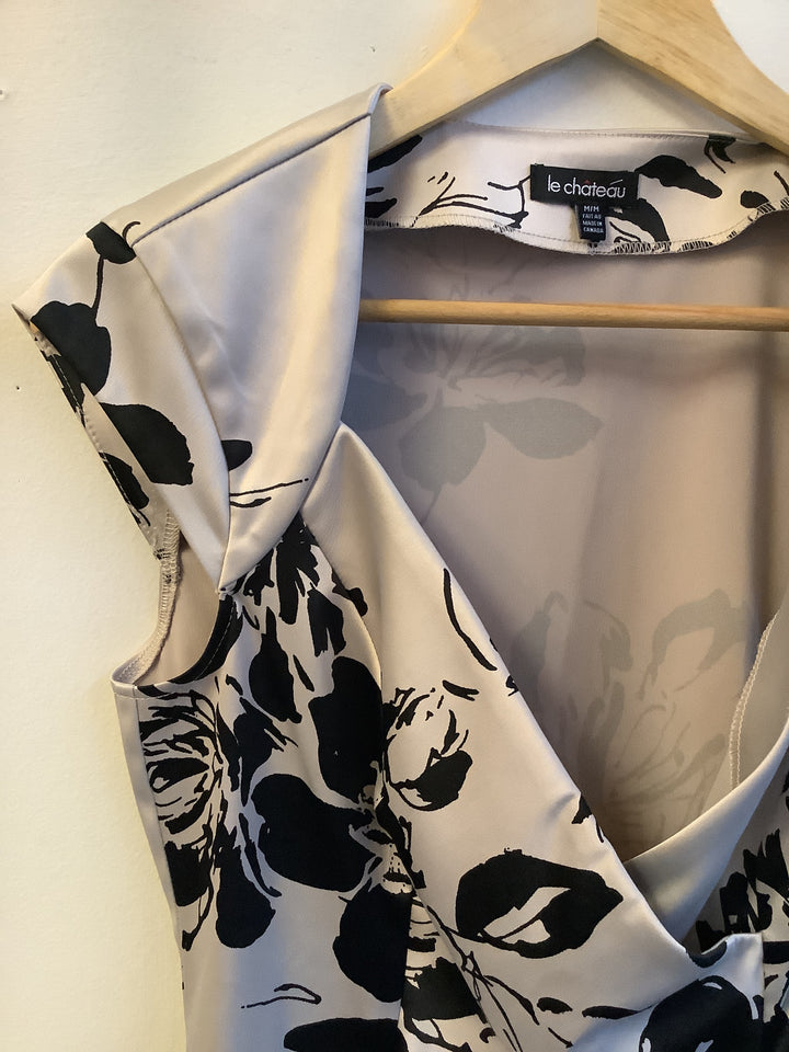 Vintage Noir Floral Satin Top