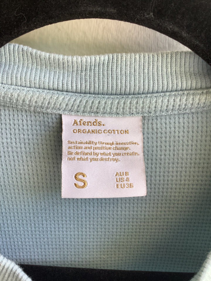 Agenda Sky Blue Orgnaic Waffle Crop Tee