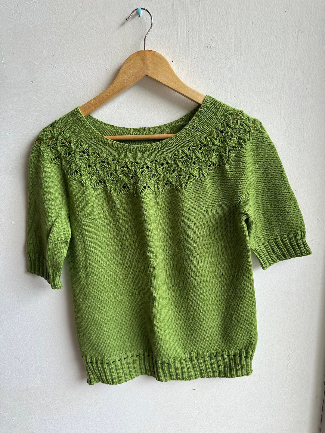 Debbie Svensson Hand Knit Green Laia Wool Blend Top