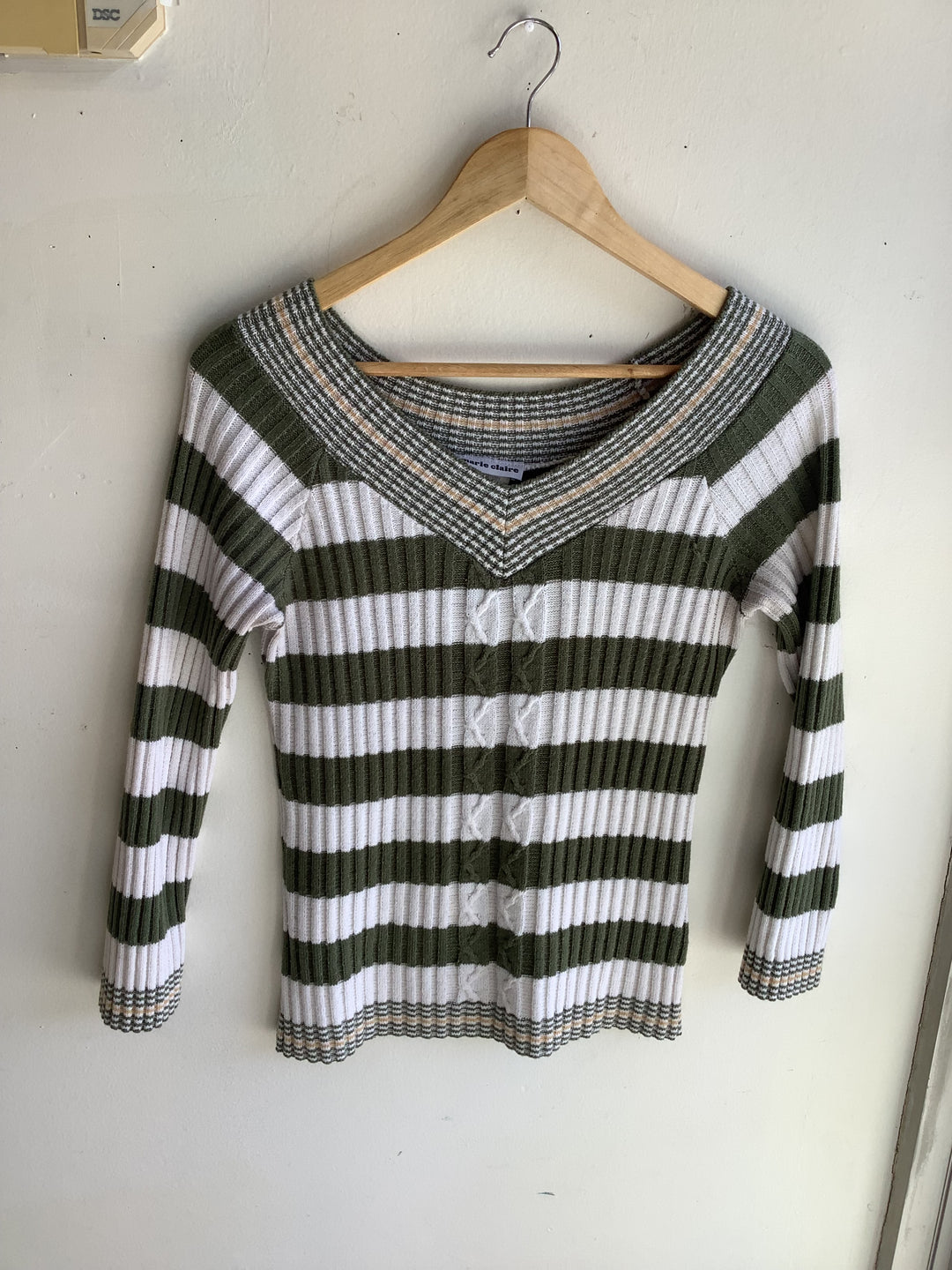 Marie Claire Ribbed Stripe Knit Top - Ana
