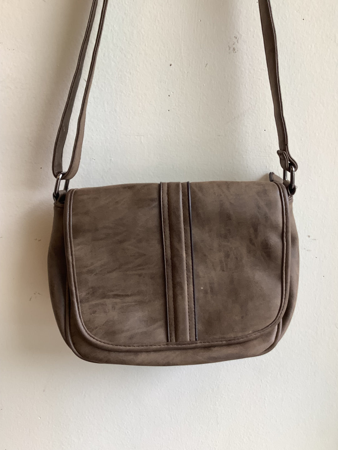 Brown Suede Crossbody Bag