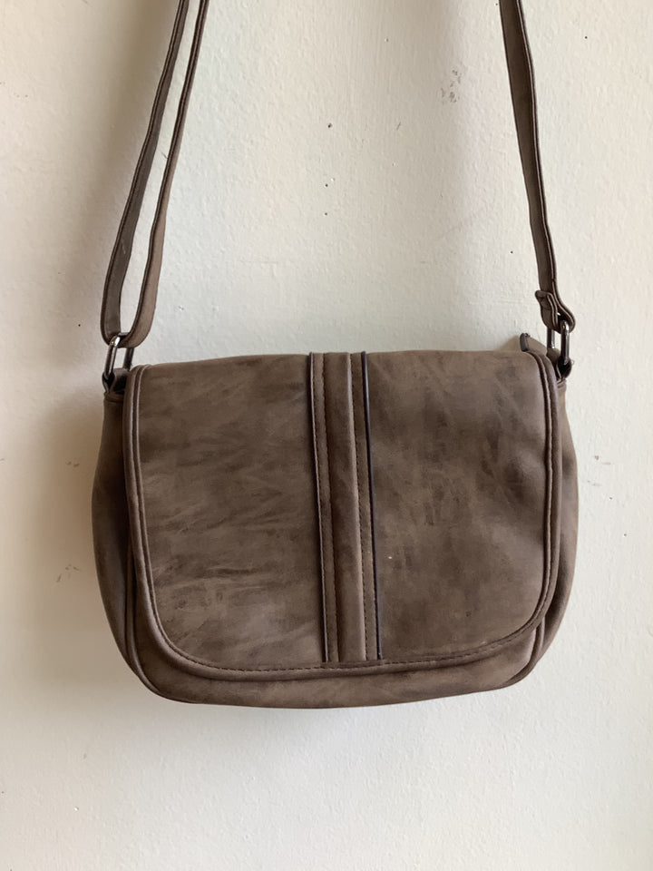Brown Suede Crossbody Bag