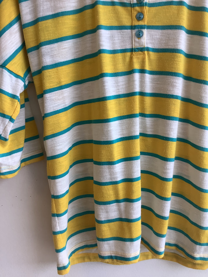 Natlasha Retro Striped Henley Top