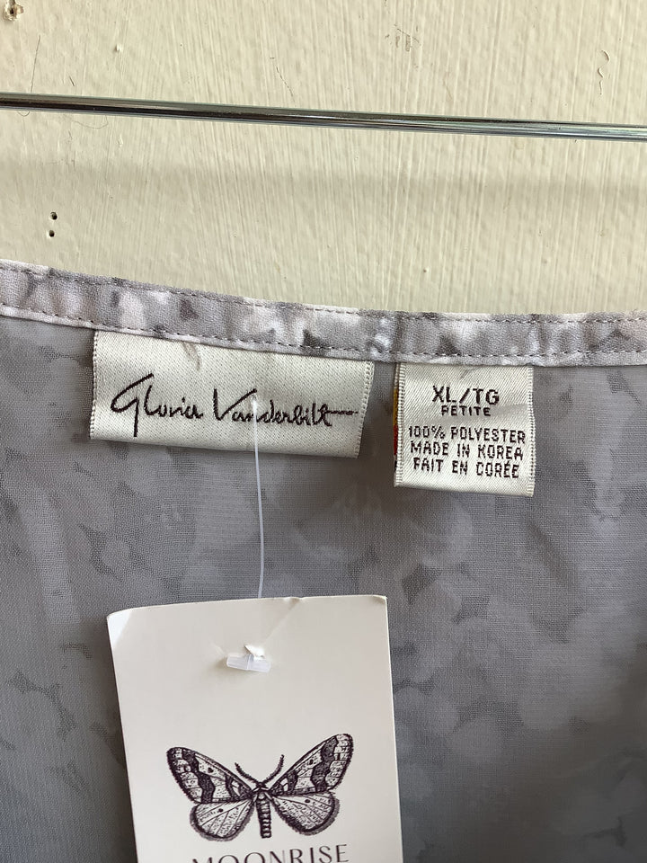 Silver Floral Midi Skirt