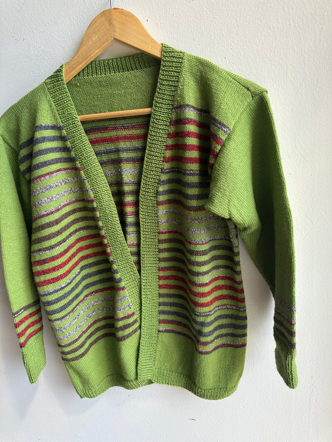 Debbie Svensson Hand Knit Shorescape Striped Cardigan