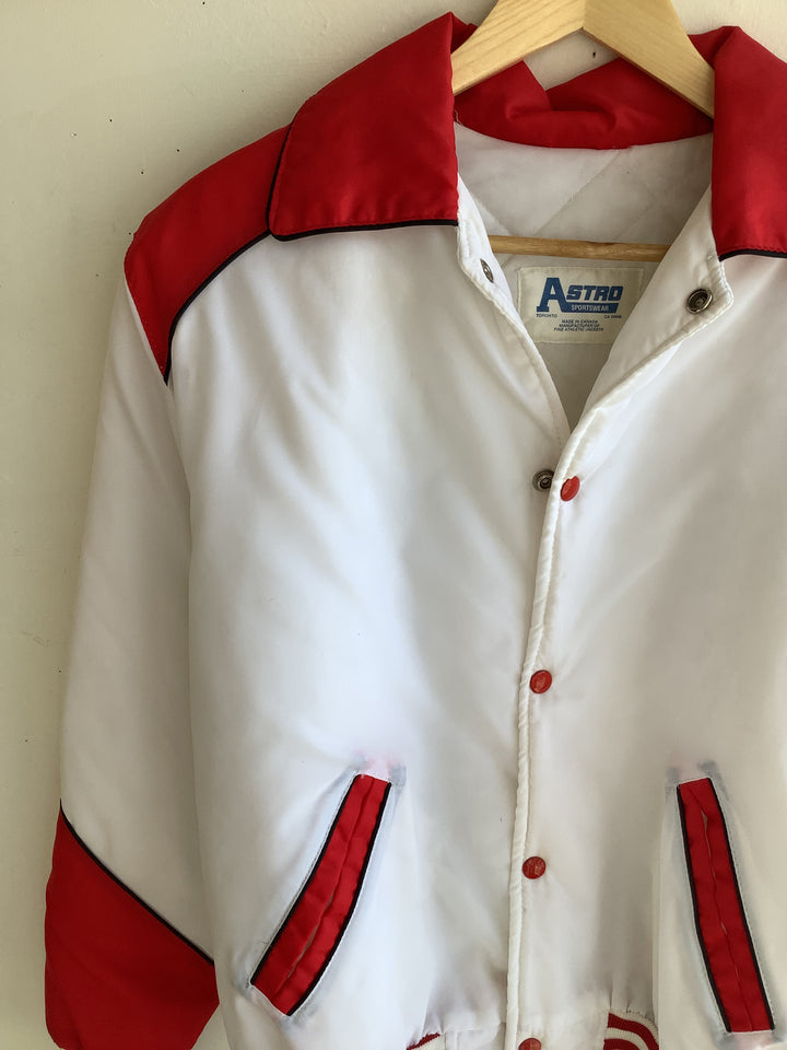 Vintage Retro Red+White Varsity Jacket