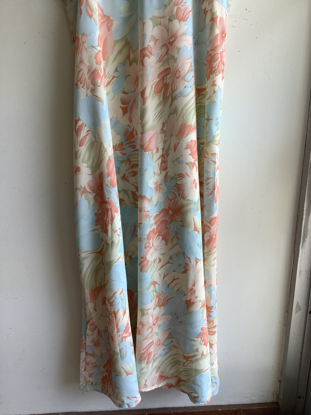Pastel Floral Tie Strap Maxi Dress