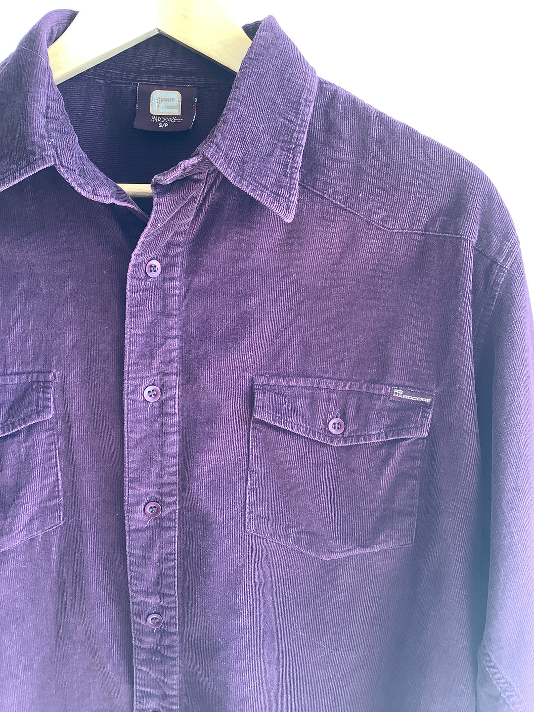 Plum Corduroy Button Up Shirt