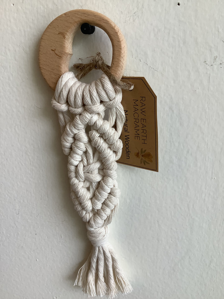 Raw Earth Handmade Moon Wooden MacrameTeether