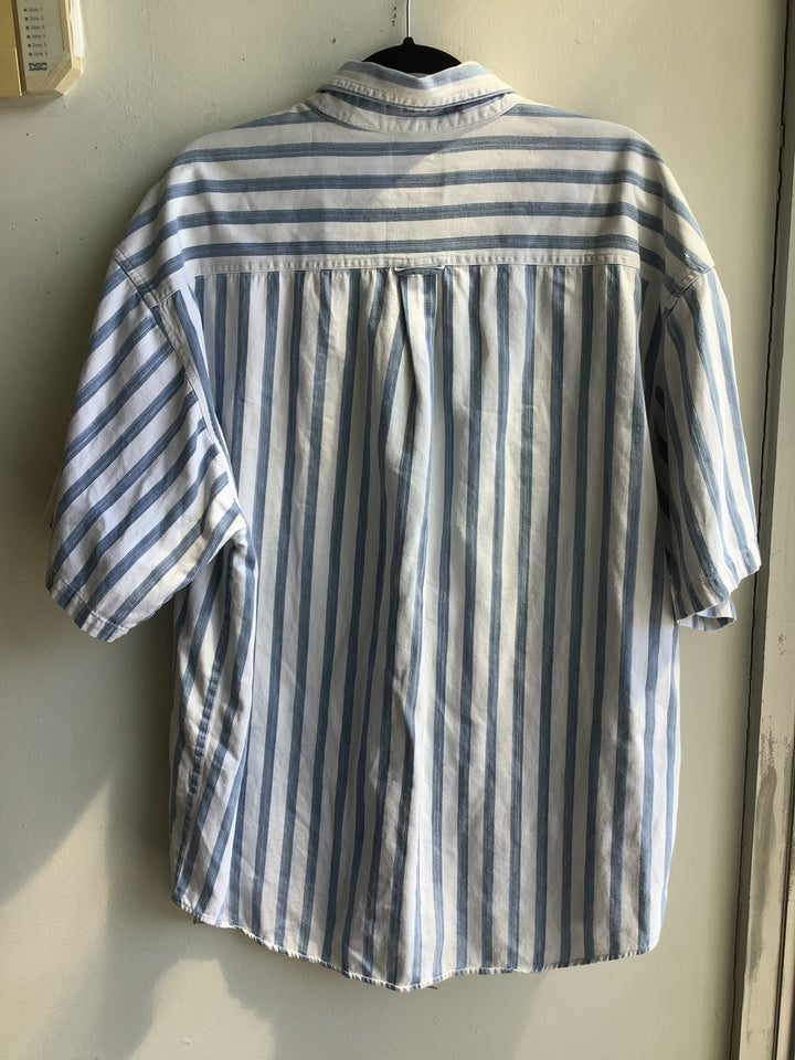 Vintage Blue Stripe Button-Up