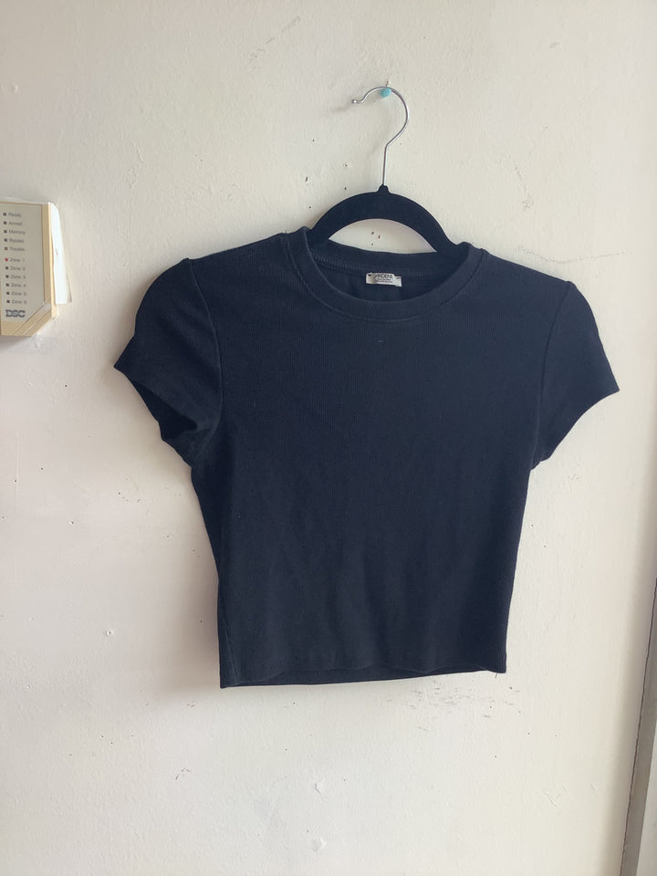 Black Crop Tee Shirt