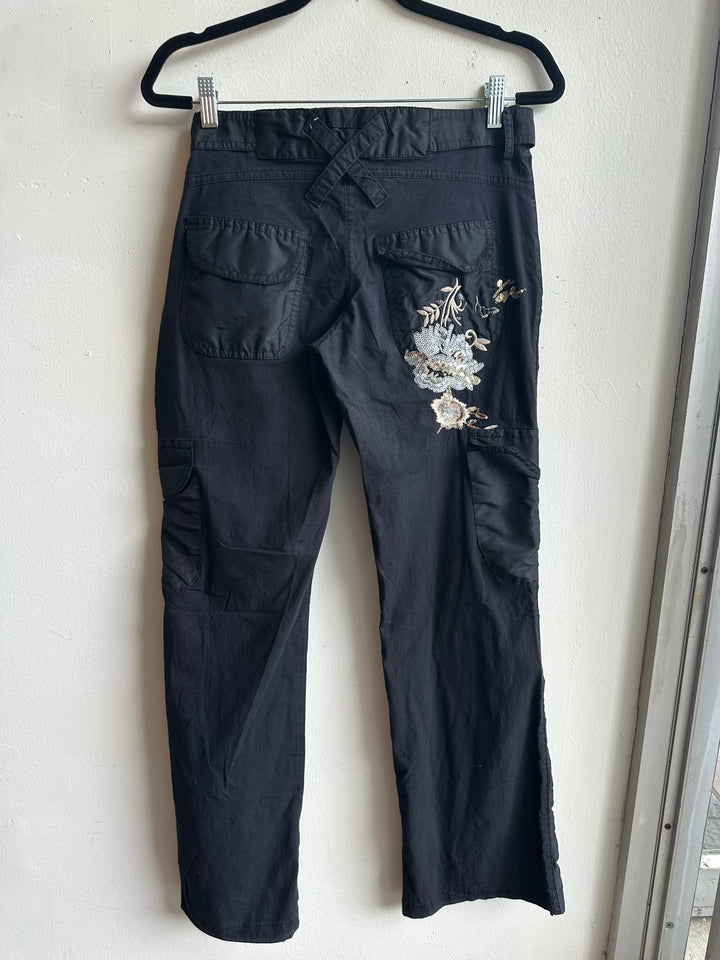 Vintage Fervente Y2K Embroidered Cargo Pants | Size 40 / M