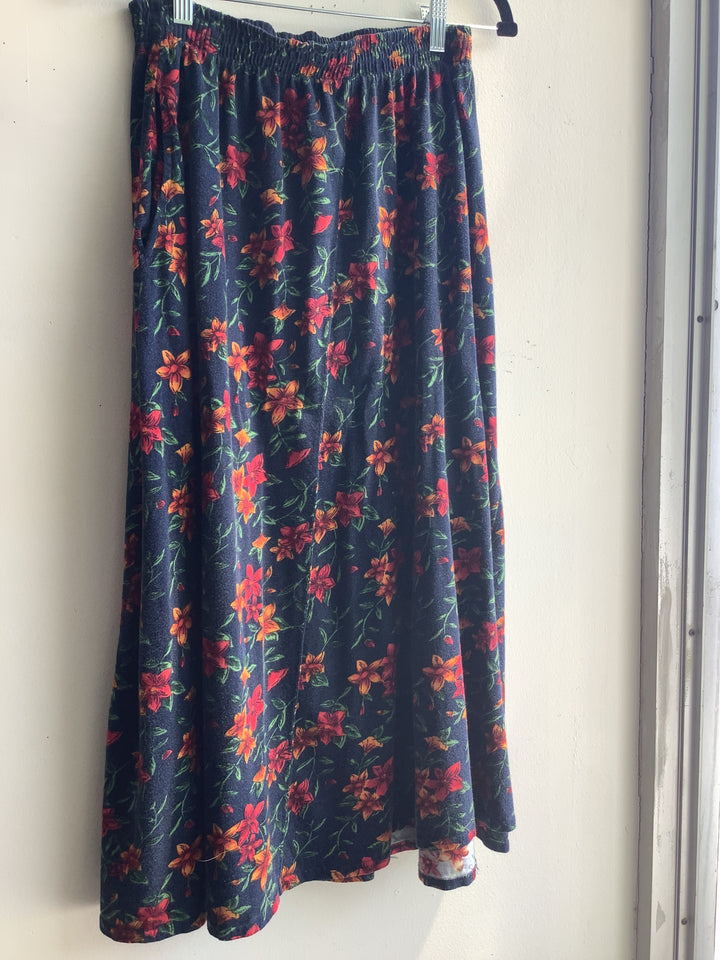 Autumn Bloom Vintage Midi Skirt