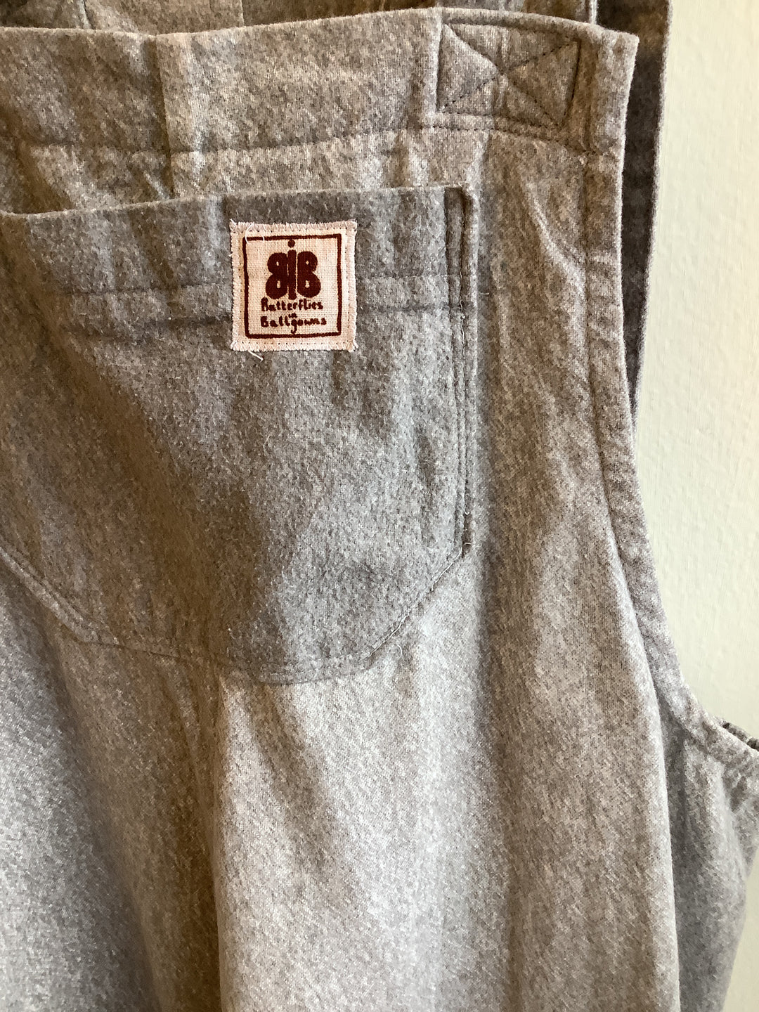 Butterflies in Ballgowns Light Grey Flannel Overalls