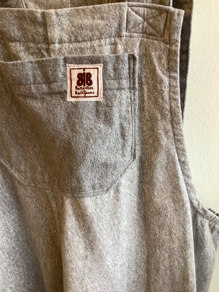 Butterflies in Ballgowns Light Grey Flannel Overalls